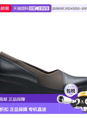 自营Clarks Suttyn Walk in Grey Leather - dark pewter metalli