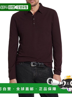 自营John Varvatos Maleo Regular Fit Wool-Blend Polo Sweater
