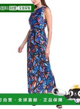 自营 Milly Estelle镀缎Midi连衣裙-蓝色 美国奥莱直发长裙