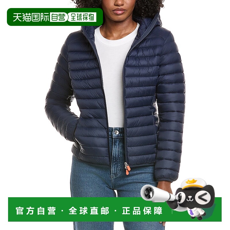 自营Save The Duck Vicky Short Hooded Basic Jacket - blue 美