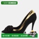 Zanotti Bow Black Suede 自营Giuseppe Leather gold And Pumps