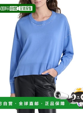自营DKNY Studded Sweater - blue 美国奥莱直发毛衣