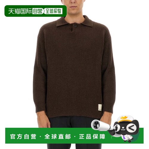 自营emporio armaniTextured Ribbed Wool Jersey - brown 美国奥
