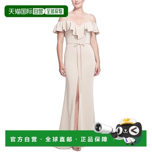 香槟 notte诺特伴娘里沃利连衣裙 美国奥莱直发 marchesa 自营