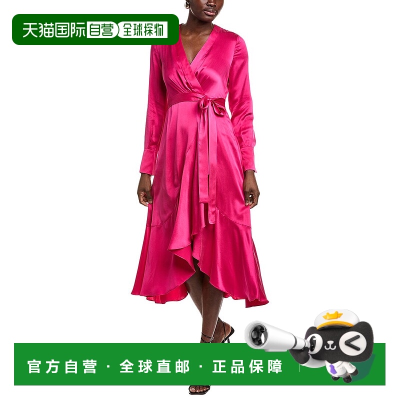 自营Kobi Halperin维多利亚丝绸迷笛连衣裙-粉红色 美国奥莱直发