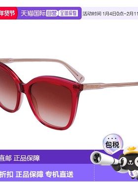自营 Longchamp Women's 55 mm Transparent Fuchsia Rose Sungla