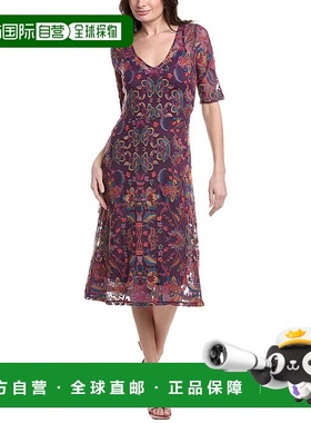 自营Jade by Johnny Was Sayler网眼迷笛连衣裙-紫色 美国奥莱直