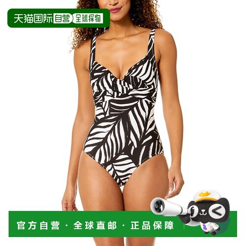 自营Anne Cole Draper前钢底一件黑色泳衣 美国直发奥莱