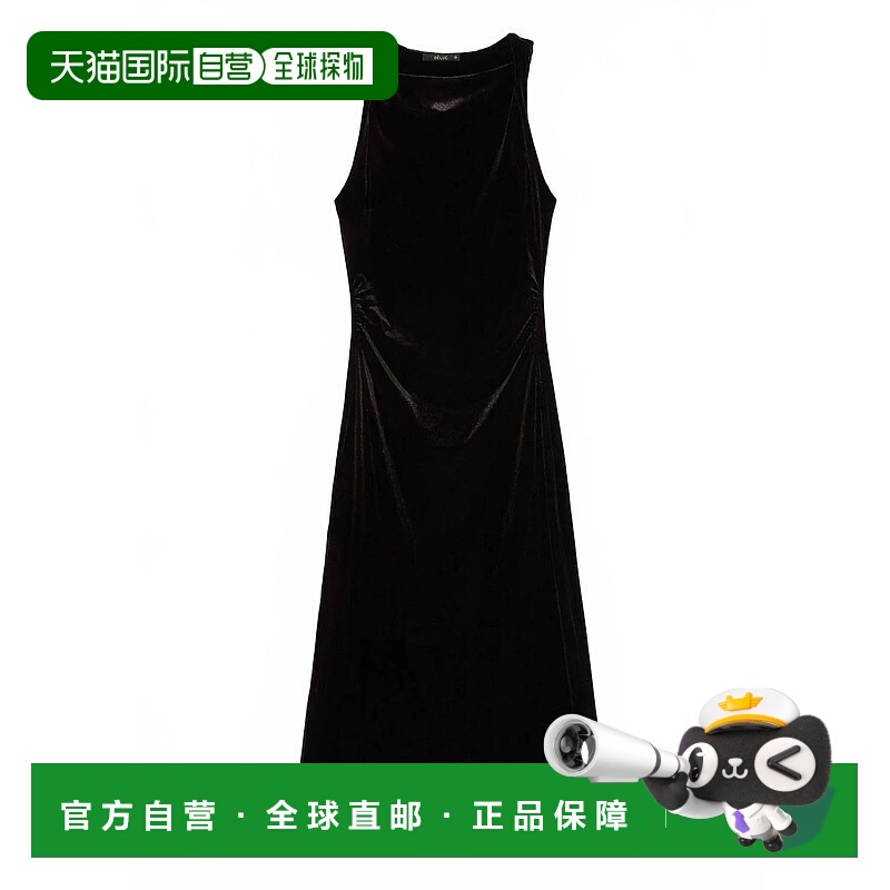 自营deluc女式Arum Midi连衣裙，黑色 美国奥莱直发