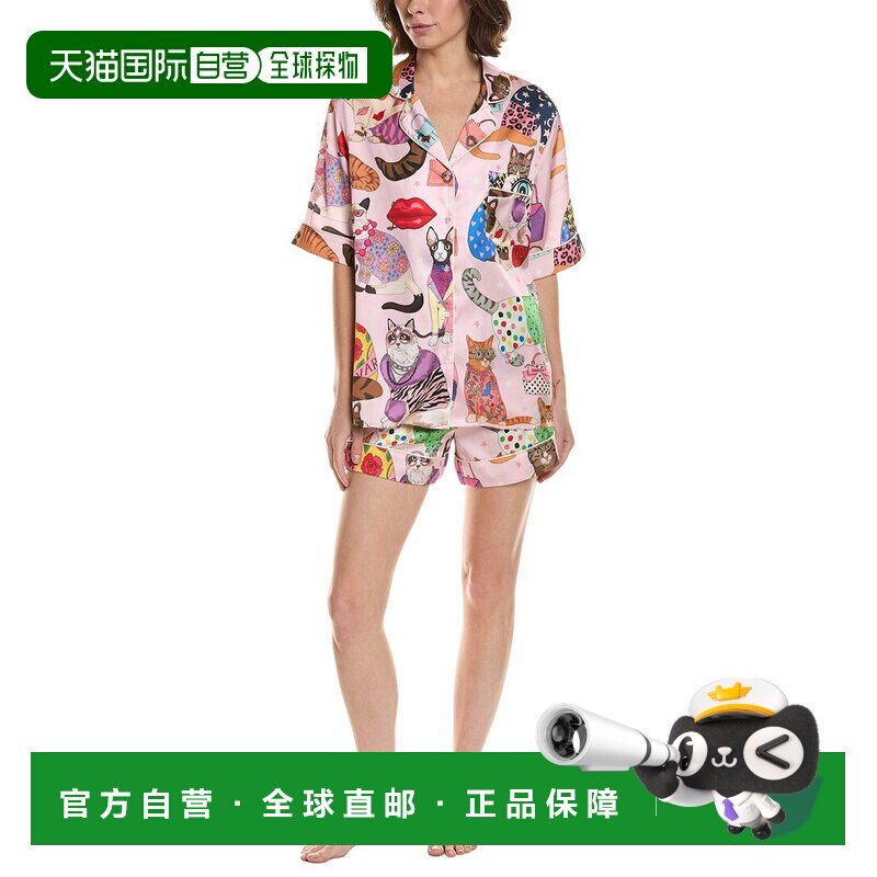自营Karen Mabon 2pc打印睡衣套装-粉红色 美国奥莱直发