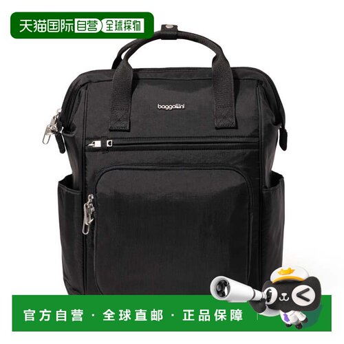 自营baggallini Securtex防盗温莎背包-黑色 新款 美国奥莱直发
