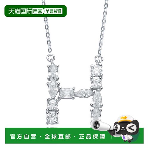 自营geneviveSterling Silver White Gold Plated with Clear Cub