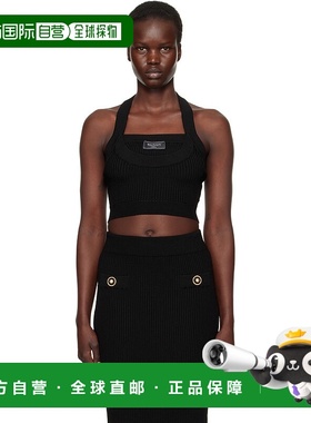 1h可退 香港直邮潮奢 Balmain 巴尔曼 女士 黑色 Ribbed Knit Hal