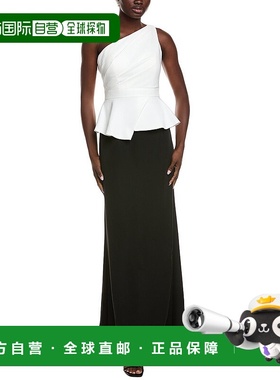 自营rene ruiz雷内 鲁伊斯Crepe柱形礼服-黑色 美国奥莱直发长裙