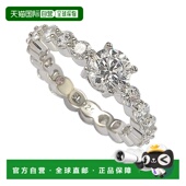 自营 白色 纯银圆形切割立方氧化锆新娘永恒戒指 Suzy Levian