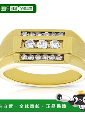 自营vir jewels1/2 克拉男士钻石订婚戒指 14K 黄金 SI1 净度槽道