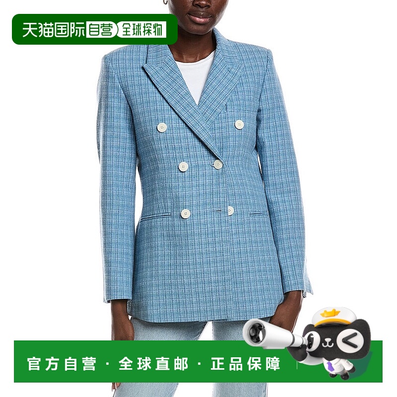 自营Sandro Woven Suit Blazer - blue 美国奥莱直发