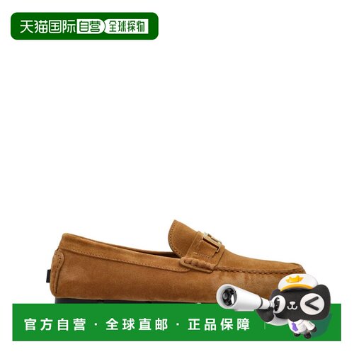 自营versaceSlip-On Sand Beige Suede Flat Shoes - brown 美国