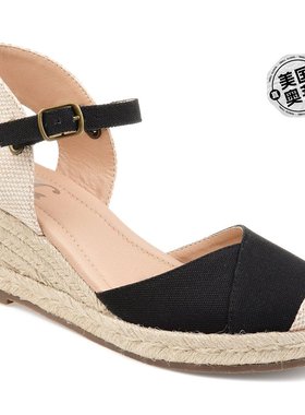 自营 Journee Collection 女式 Tru 舒适泡沫宽幅 Ashlyn 坡跟鞋