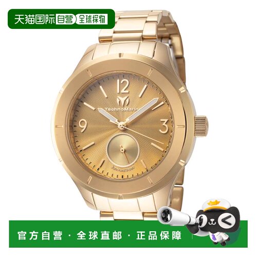 自营TechnoMarine男士Moonsun 42mm石英手表TM-117030-金色 美国