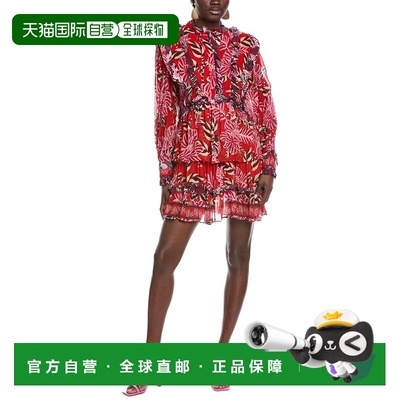 自营FARM Rio Mixed Floral Ruffled Mini Dress - red 美国奥莱