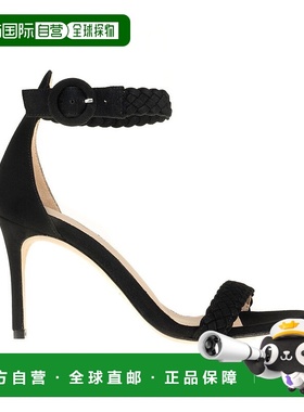 自营l'agence代理Larissa绒面凉鞋-黑色 美国奥莱直发高跟鞋