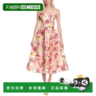 粉红色 自营 Coupe鸡尾酒会连衣裙 Ruiz刺绣Fil 美国奥莱直 Rene