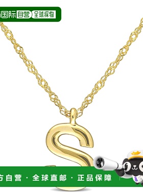 自营Mimi & Max 首字母“S”吊坠配链条 14k 金 - 金 美国奥莱直