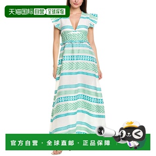 Sail 绿色 提花长裙 美国奥莱直发连衣裙 Sable 自营