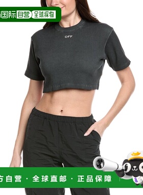 自营Off-White Rib Crop T-Shirt - grey 美国奥莱直发