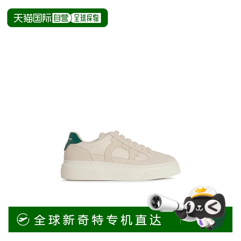 自營salvatore ferragamo卡西娜白色皮革運(yùn)動鞋-白色 【美國奧萊