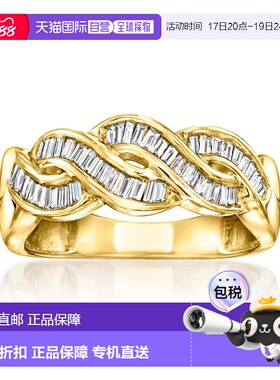 自营Ross-Simons Baguette Diamond Twisted Ring in 18kt Gold O