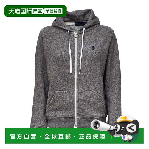自营polo ralph lauren全拉链棉质摇粒绒连帽衫，饰有刺绣小马细-