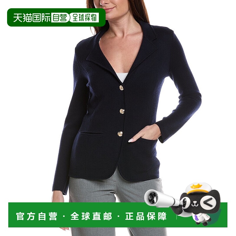 自营Bruno Magli Merino Wool-Blend Sweater Blazer - navy 美国
