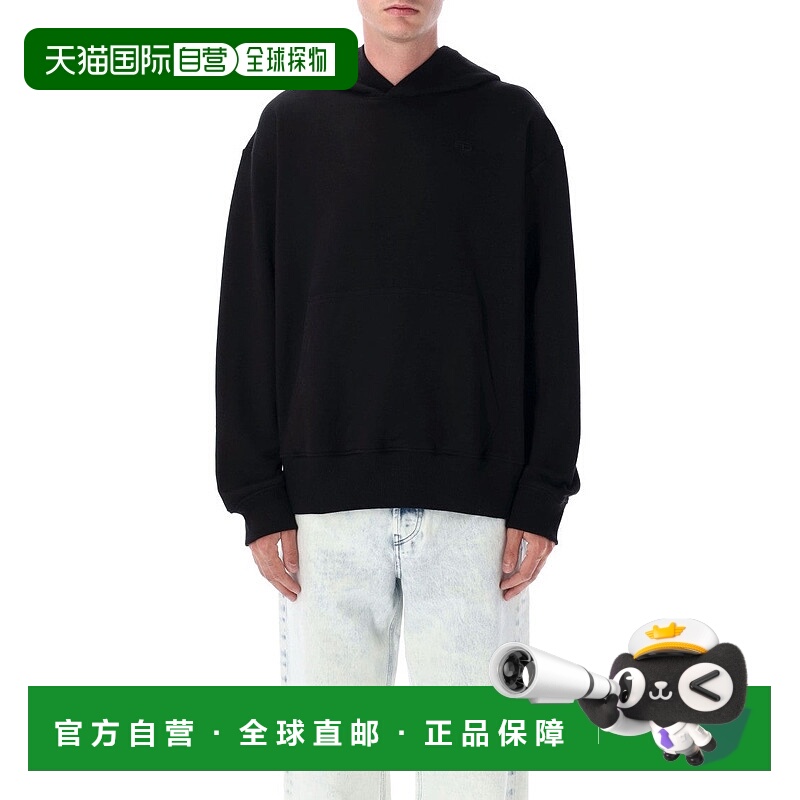 自营dieselS-Macs-Hood-Megoval-D Relaxed Fit Black Hoodie - b
