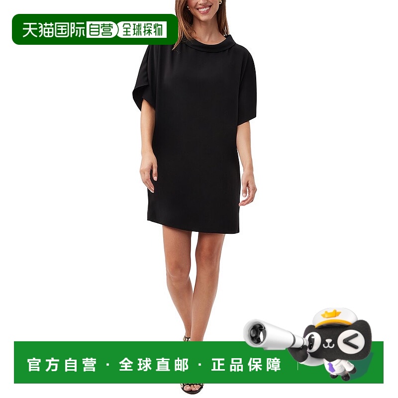 自营trina turk天合土耳其金银花连衣裙-黑色 美国奥莱直发