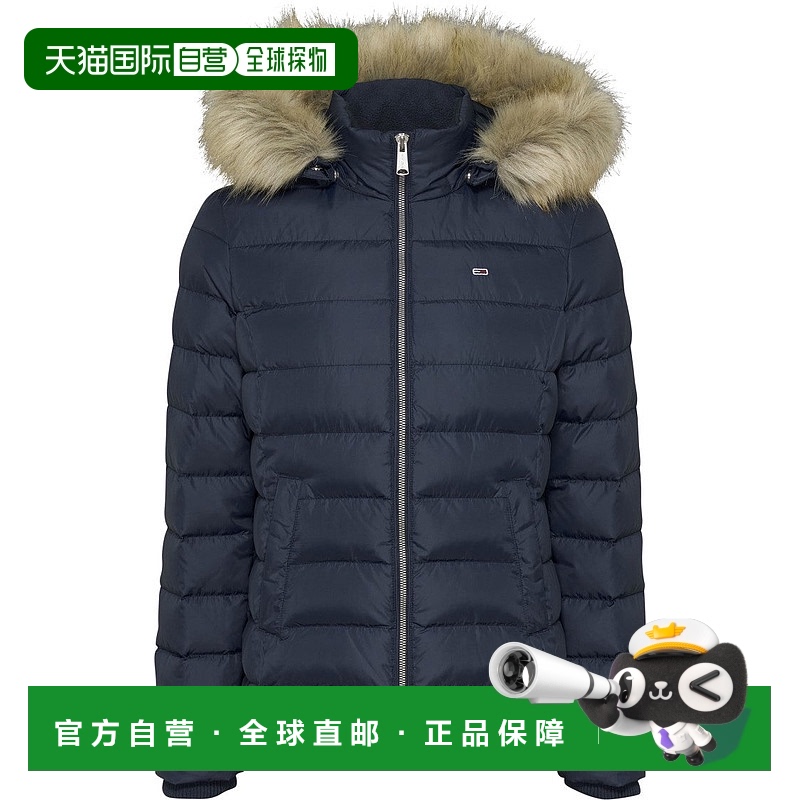 自营tommy jeans羽绒服，带可拆卸风帽和舒适的羽毛垫-蓝色 【美