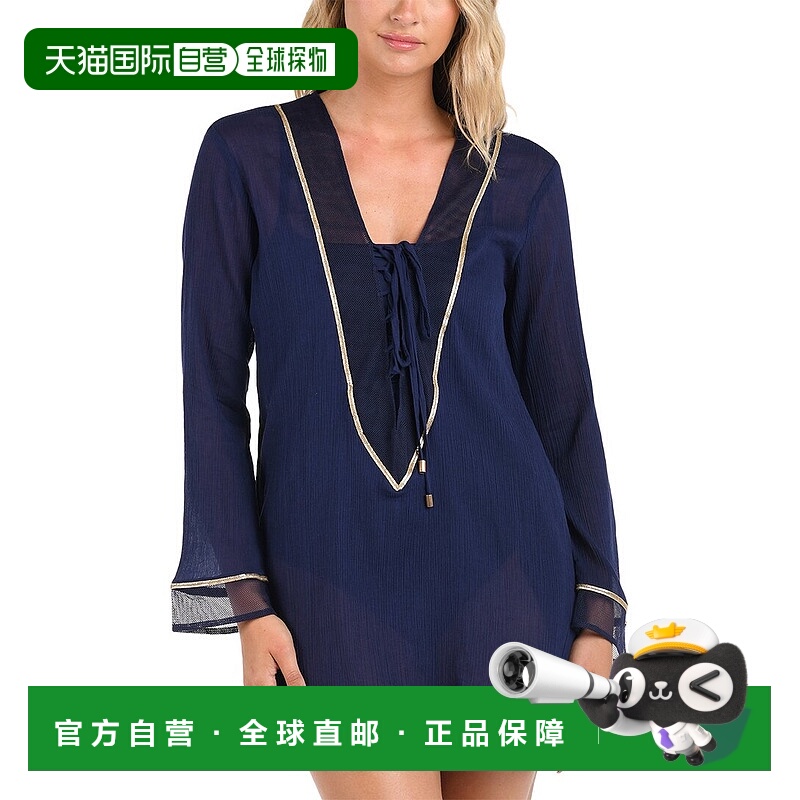 自营La Blanca Tunic Coverup - blue 美国奥莱直发