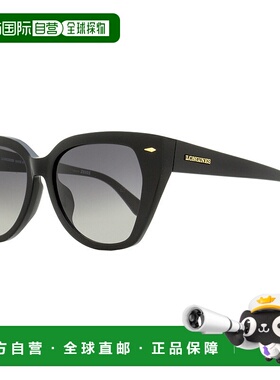 自营 longines浪琴 女士蝴蝶太阳镜 LG0016H 01B 黑色 55 毫米 -