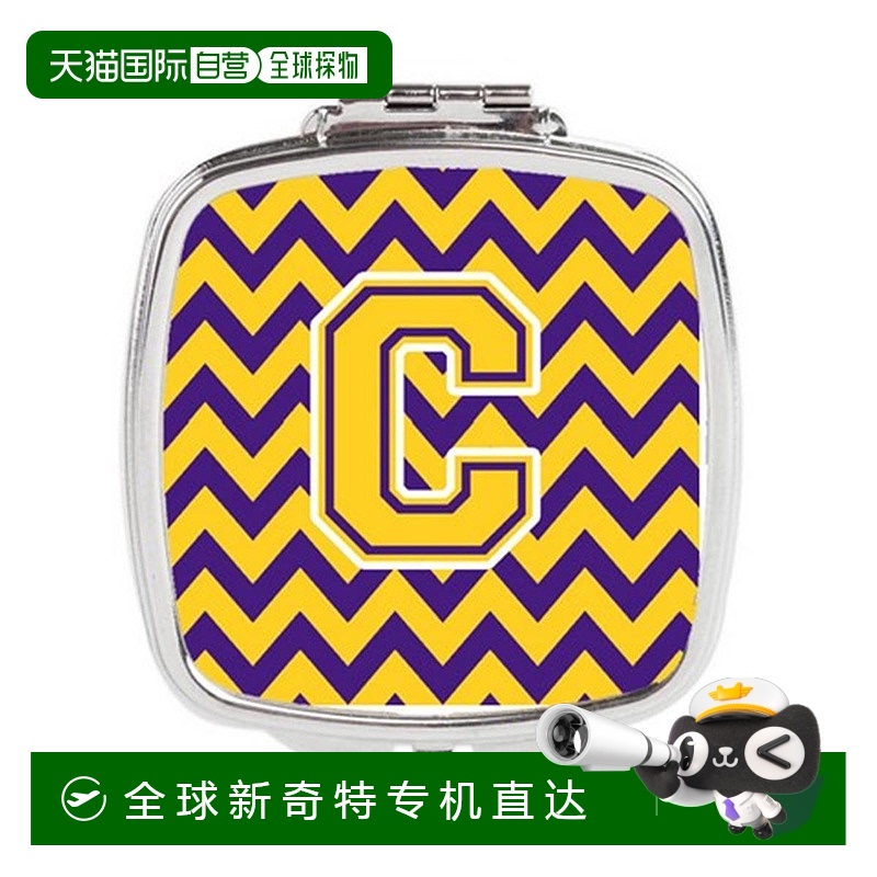 自营Carolines Treasures CJ1041-CSCM 字母 C 雪佛龙紫色和金色&