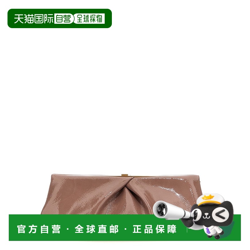 自营 dries van notenMaxi褶皱漆皮手包-粉红色 美国奥莱直发