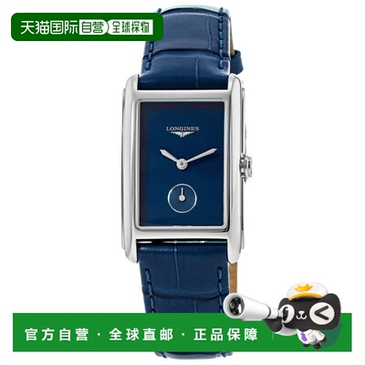 自营longinesLonines DolceVita石英蓝色表盘皮革表带女士手表L5.