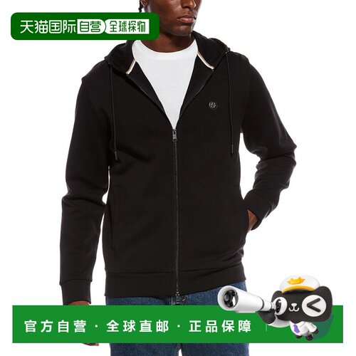 自营Hugo Boss Spence拉链连帽衫-黑色 美国奥莱直发