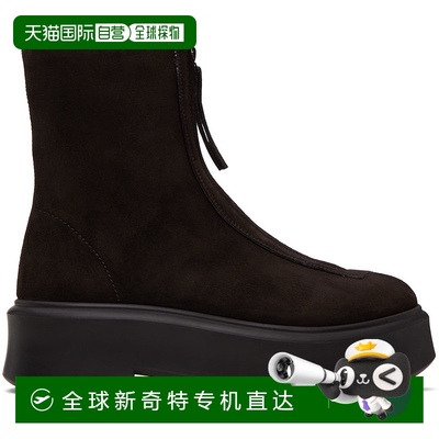 香港直邮潮奢 The Row 女士 棕色 Zipped I 踝靴 F1144L25