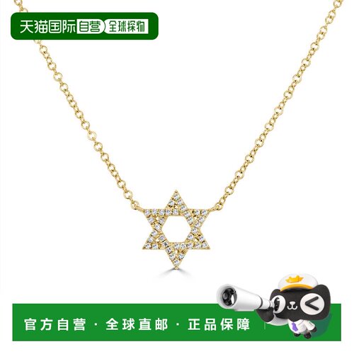 自营sabrina14K Yellow Gold Diamond Star Of David Necklace -