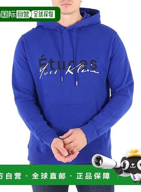自营 Etudes Blue Klein签名标志棉质连帽衫-蓝色 美国奥莱直发