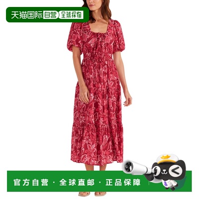 自营MINKPINK Mae Tiered Midi Dress - purple 美国奥莱直发