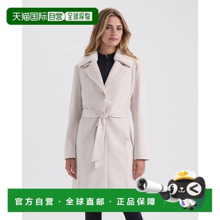 奶油色 自营Ellen 带可拆卸皮领 人造绒面风衣 美国奥 Tracy女式