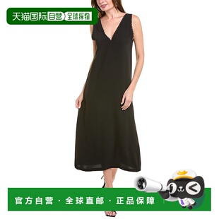 The Kooples 中长连衣裙 - 黑色  吊带性感 直发【美国奥莱】