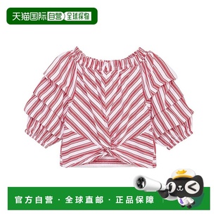 Ruched Jagger Sleeves Top 美国奥莱直发 自营 red Habitual
